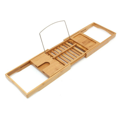 Folding Wooden Bath Tub Storage Shelf