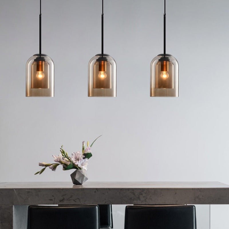 Clear Glass Pendant Light - Chic Hanging LED Ceiling Lamp