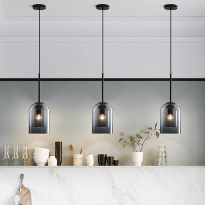 Clear Glass Pendant Light - Chic Hanging LED Ceiling Lamp