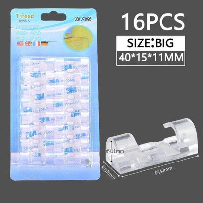 Adhesive Cable Management Stickers Set