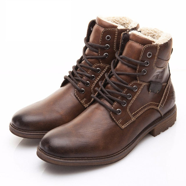 Classic Mens Leather Snow Boots