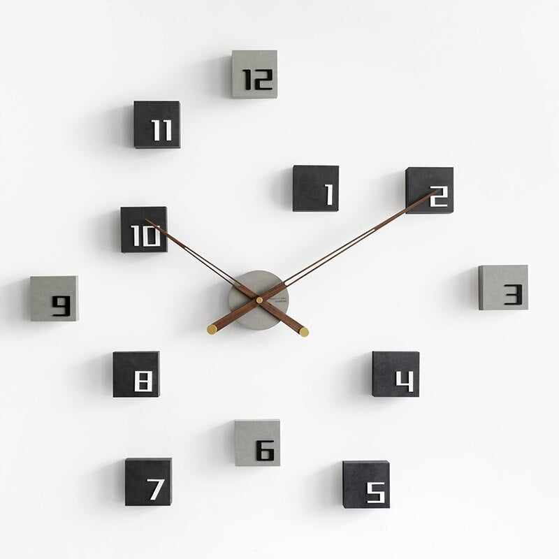 Rustic Stick On Wooden Wall Clock - Pexav