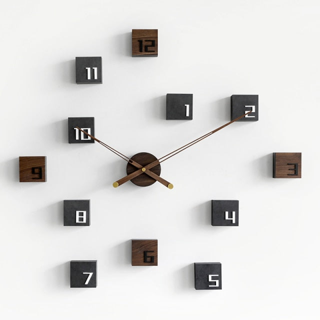Rustic Stick On Wooden Wall Clock