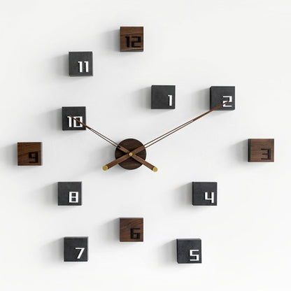 Rustic Stick On Wooden Wall Clock