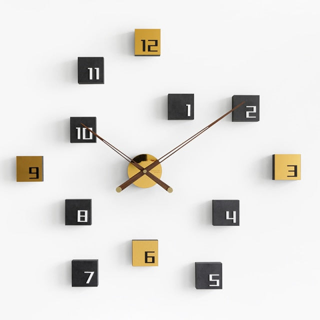 Rustic Stick On Wooden Wall Clock