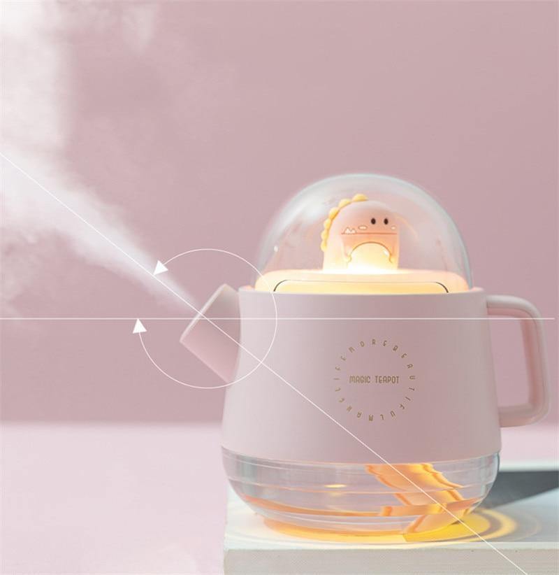 Colorful LED Teapot Air Humidifier Night Lamp - Pexav
