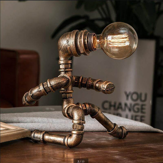Metal Industrial Style Robot Table Lamp - Pexav