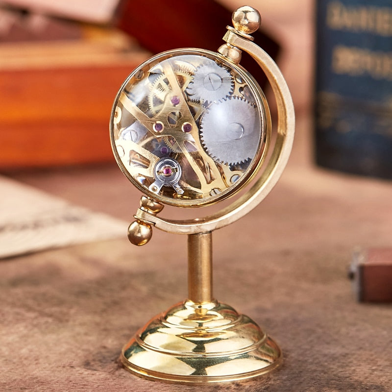 Luxury Metal Rotating World Desk Clock - Pexav