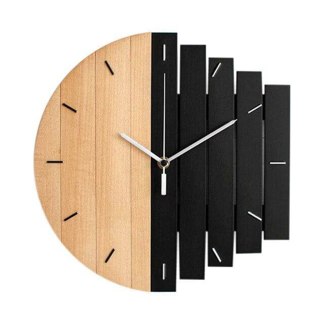 Vintage Split Face Wooden Wall Clock