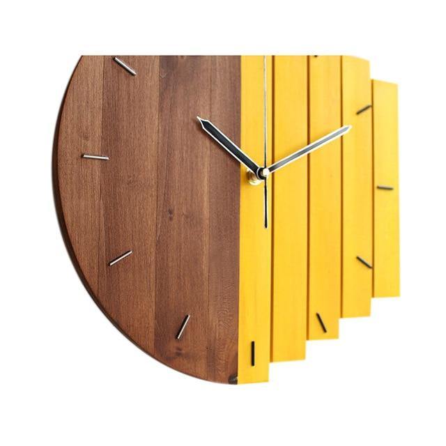 Vintage Split Face Wooden Wall Clock