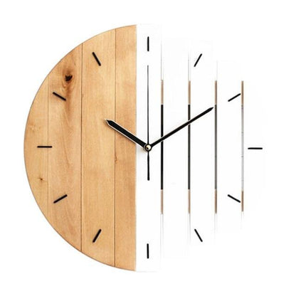 Vintage Split Face Wooden Wall Clock