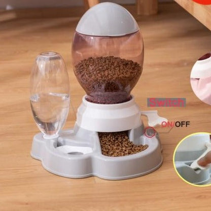 Interactive Dual Pet Food Dispenser