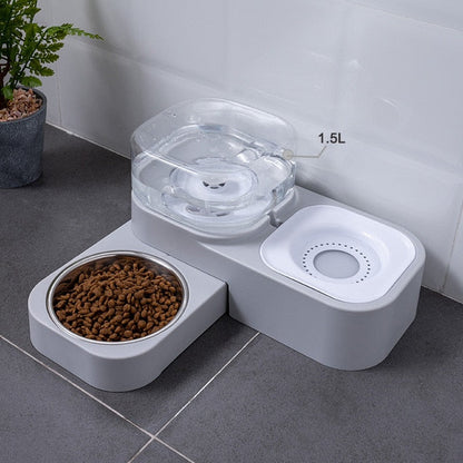 Interactive Dual Pet Food Dispenser