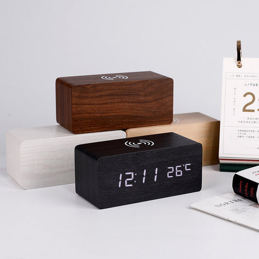 Stylish Wood Smart Charging Clock Radio - Pexav