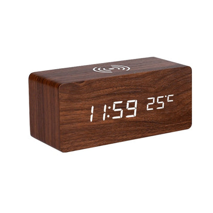 Stylish Wood Smart Charging Clock Radio