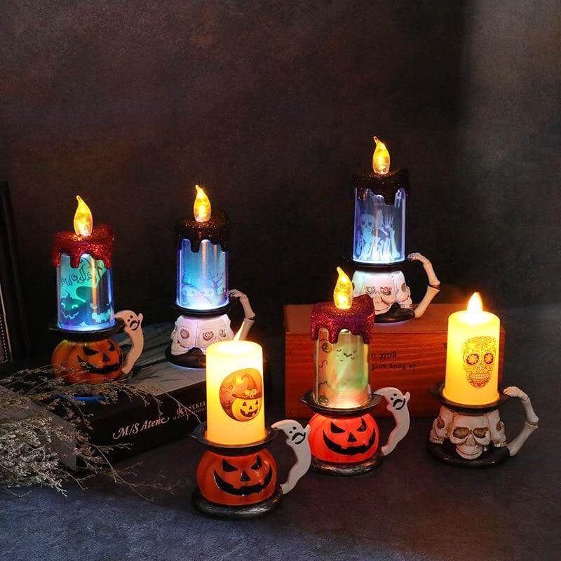 Spooky Pumpkin LED Halloween Candle Lamps - Pexav