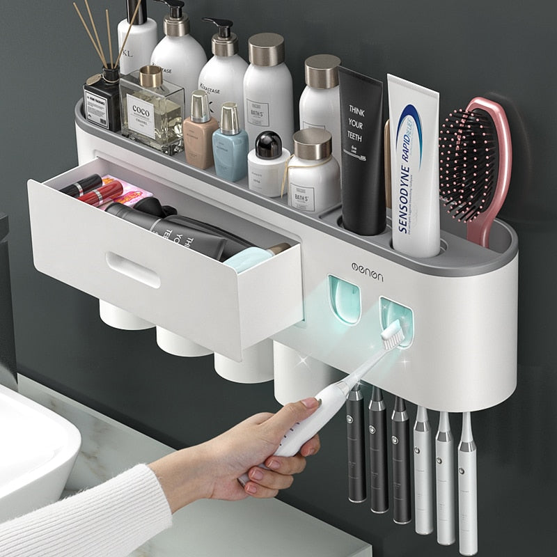 Easy Toothpaste Dispenser Bathroom Holder Rack - Pexav