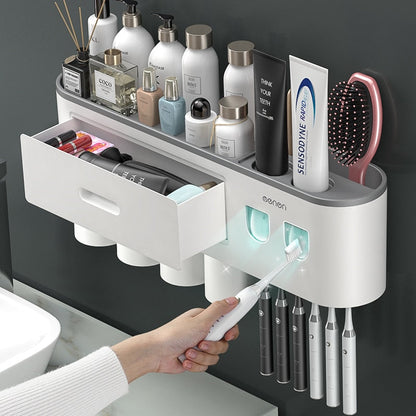 Easy Toothpaste Dispenser Bathroom Holder Rack - Pexav