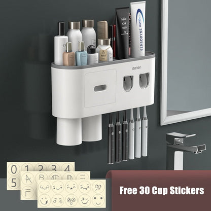 Easy Toothpaste Dispenser Bathroom Holder Rack