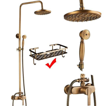 Classic Brass Rainfall Shower Head Set