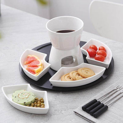 Artisan Clay Chocolate Fondue Set with Bowls - Pexav