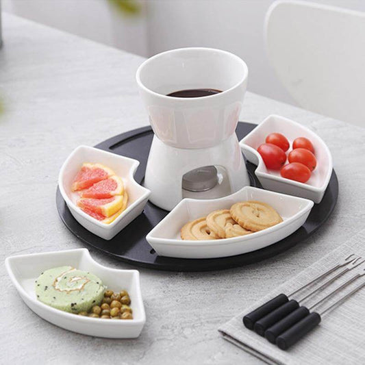 Artisan Clay Chocolate Fondue Set with Bowls - Pexav