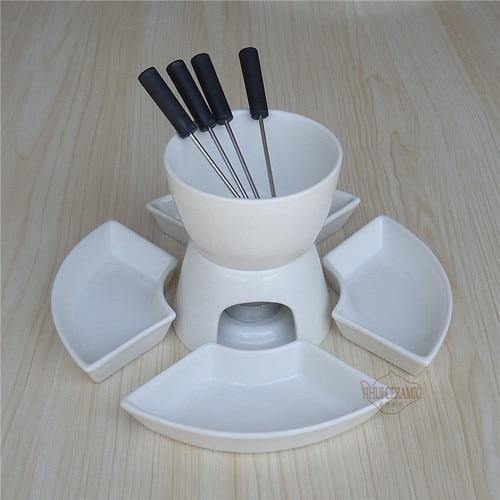 Artisan Clay Chocolate Fondue Set with Bowls