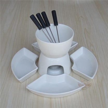 Artisan Clay Chocolate Fondue Set with Bowls