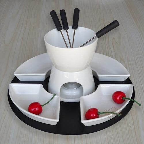 Artisan Clay Chocolate Fondue Set with Bowls