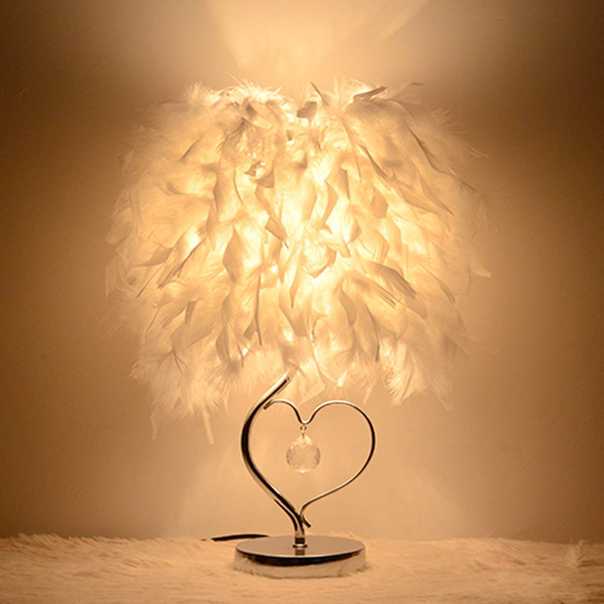 Elegant Glass Beaded Desk Lamp - Pexav