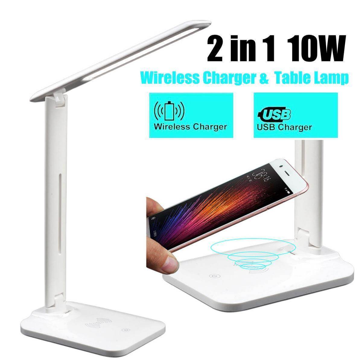 Dual Function Wireless Charger Desk Lamp - Pexav