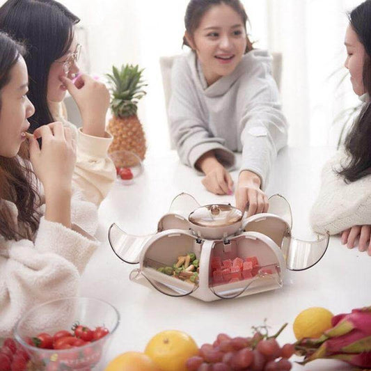 Clear Glass Floral Candy Container - Pexav