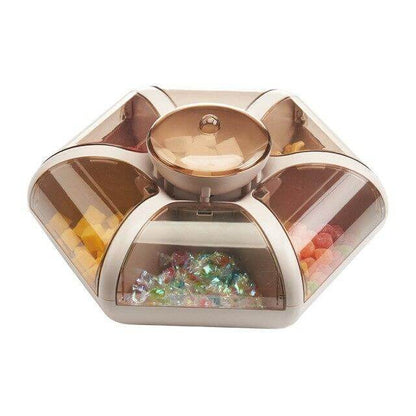Clear Glass Floral Candy Container