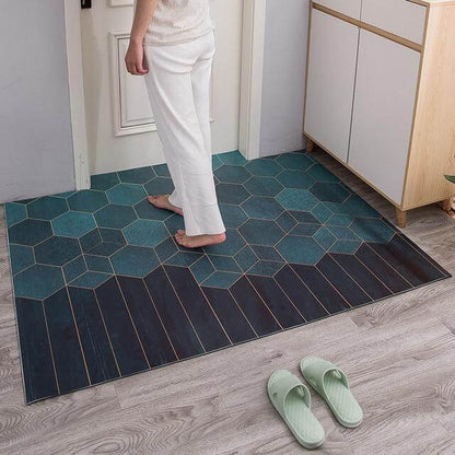 Waterproof Low Profile Modern Hexagon Welcome Mat