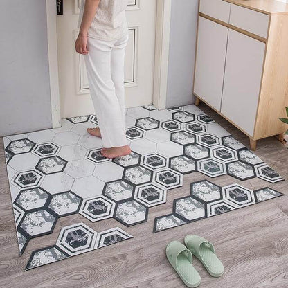 Waterproof Low Profile Modern Hexagon Welcome Mat