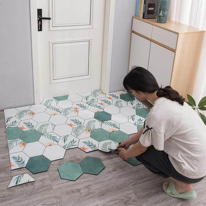 Waterproof Low Profile Modern Hexagon Welcome Mat