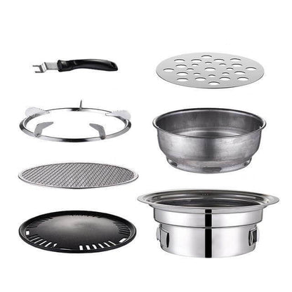 Compact Outdoor BBQ Stainless Steel Grill Set