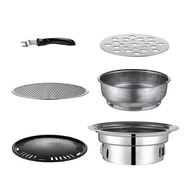 Compact Outdoor BBQ Stainless Steel Grill Set