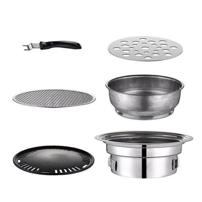 Compact Outdoor BBQ Stainless Steel Grill Set