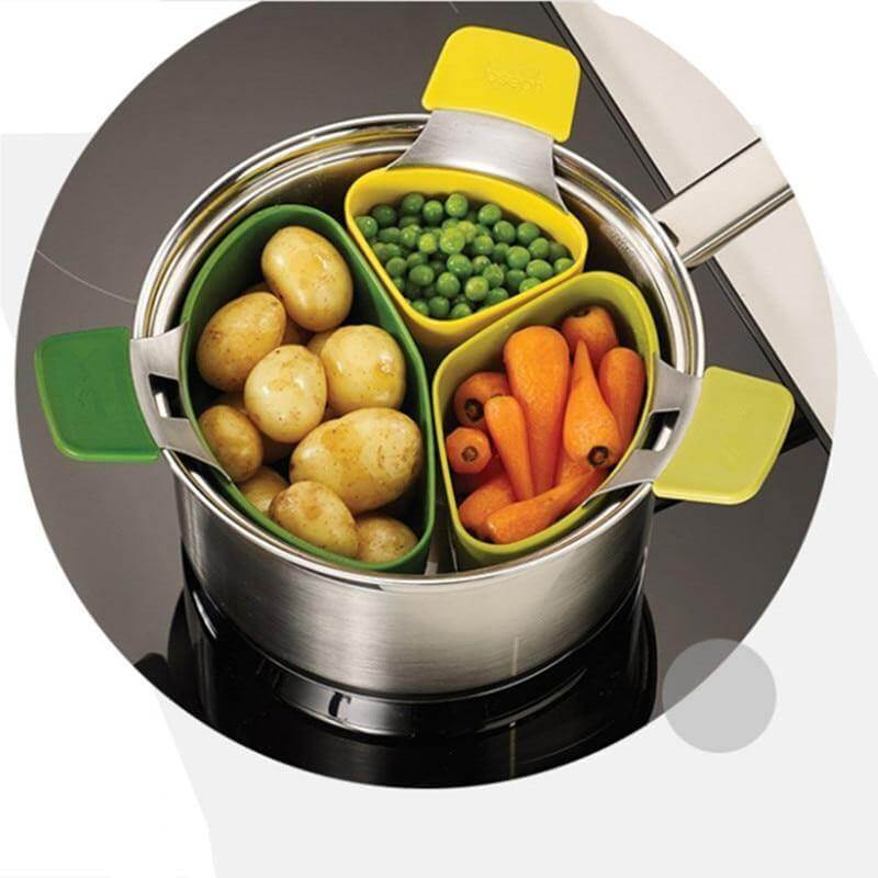 3 Piece Fast Vegetable Steamer Set - Pexav