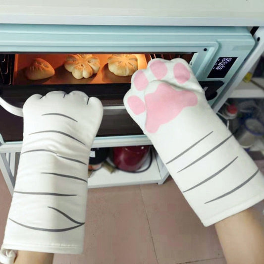 Adorable Kitty Heat Resistant Mitts - Pexav
