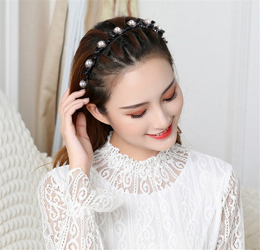 Trendy Dual Barrette Hair Clip Headband - Pexav