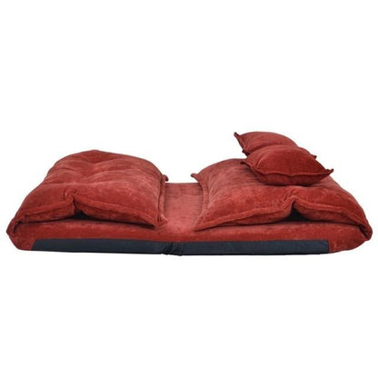 Comfortable Faux Leather Folding Guest Sofa Bed with Pillows