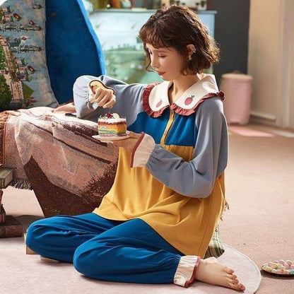 Vibrant Ladies Hooded Pajama Set