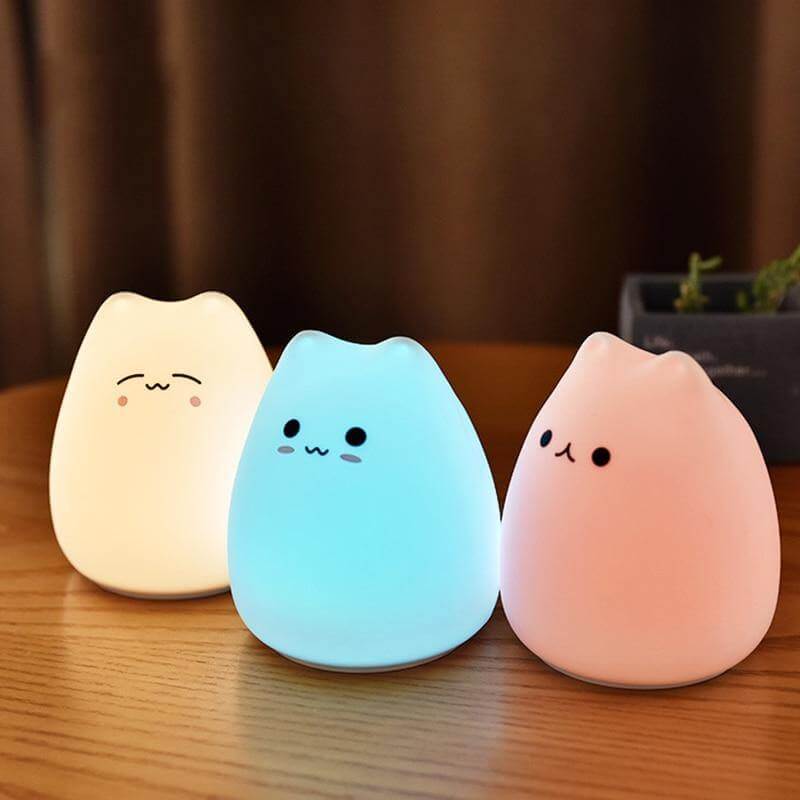 Vibrant LED Soft Cat Nightlight Lamp - Pexav