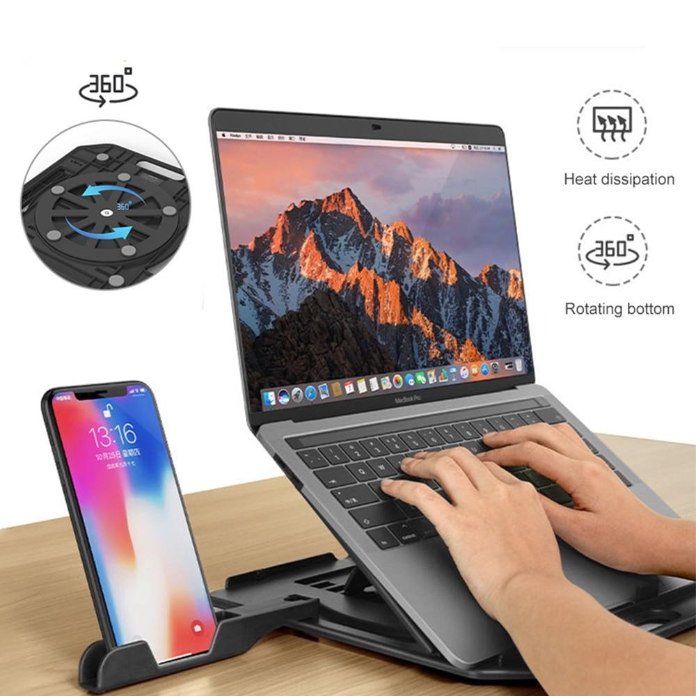 Adjustable Laptop Desk with Phone Mount - Pexav