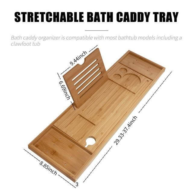 Adjustable Bathtub Tray for Food and Drinks