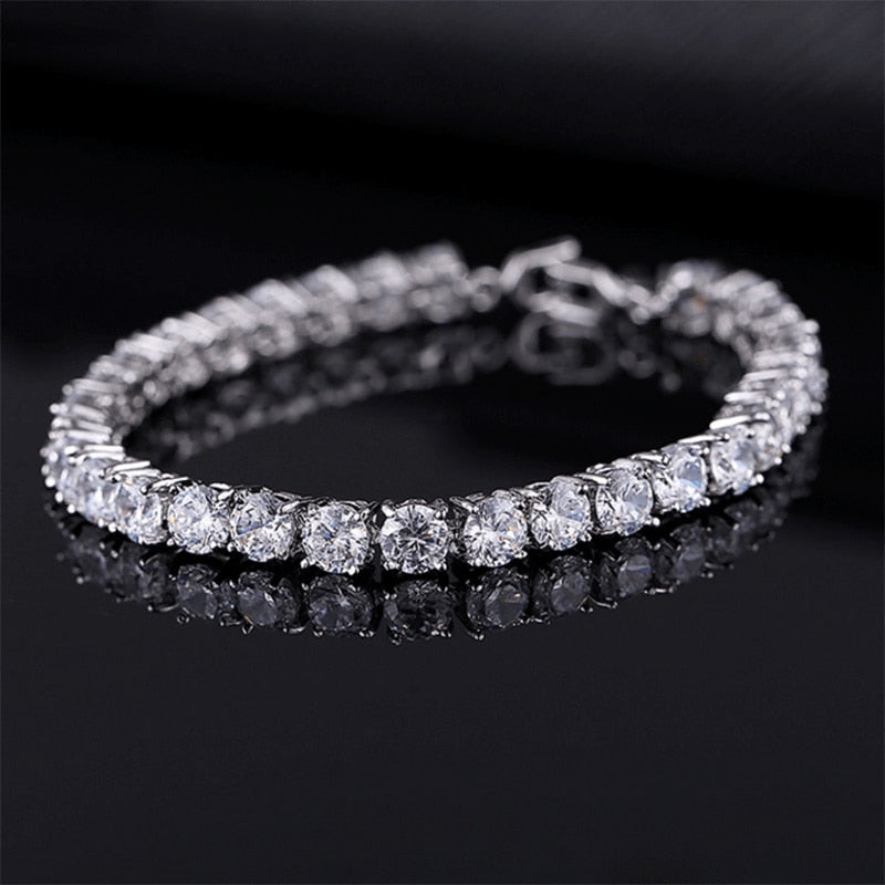 Sparkling Silver Chain Link Bracelet - Pexav