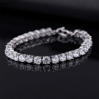 Sparkling Silver Chain Link Bracelet - Pexav