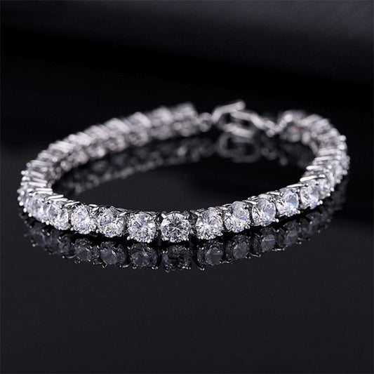 Sparkling Silver Chain Link Bracelet - Pexav